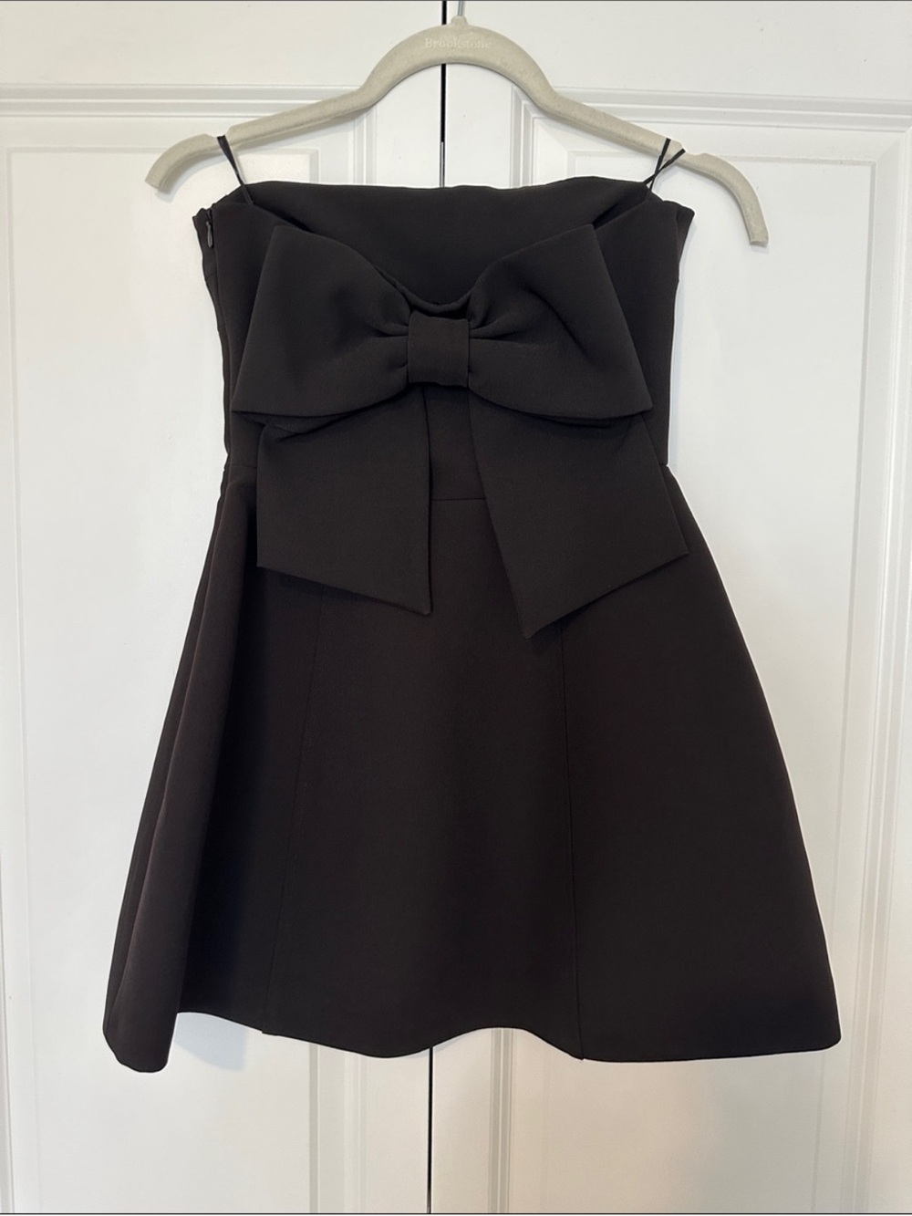 Zara Black Strapless Bow Mini Dress